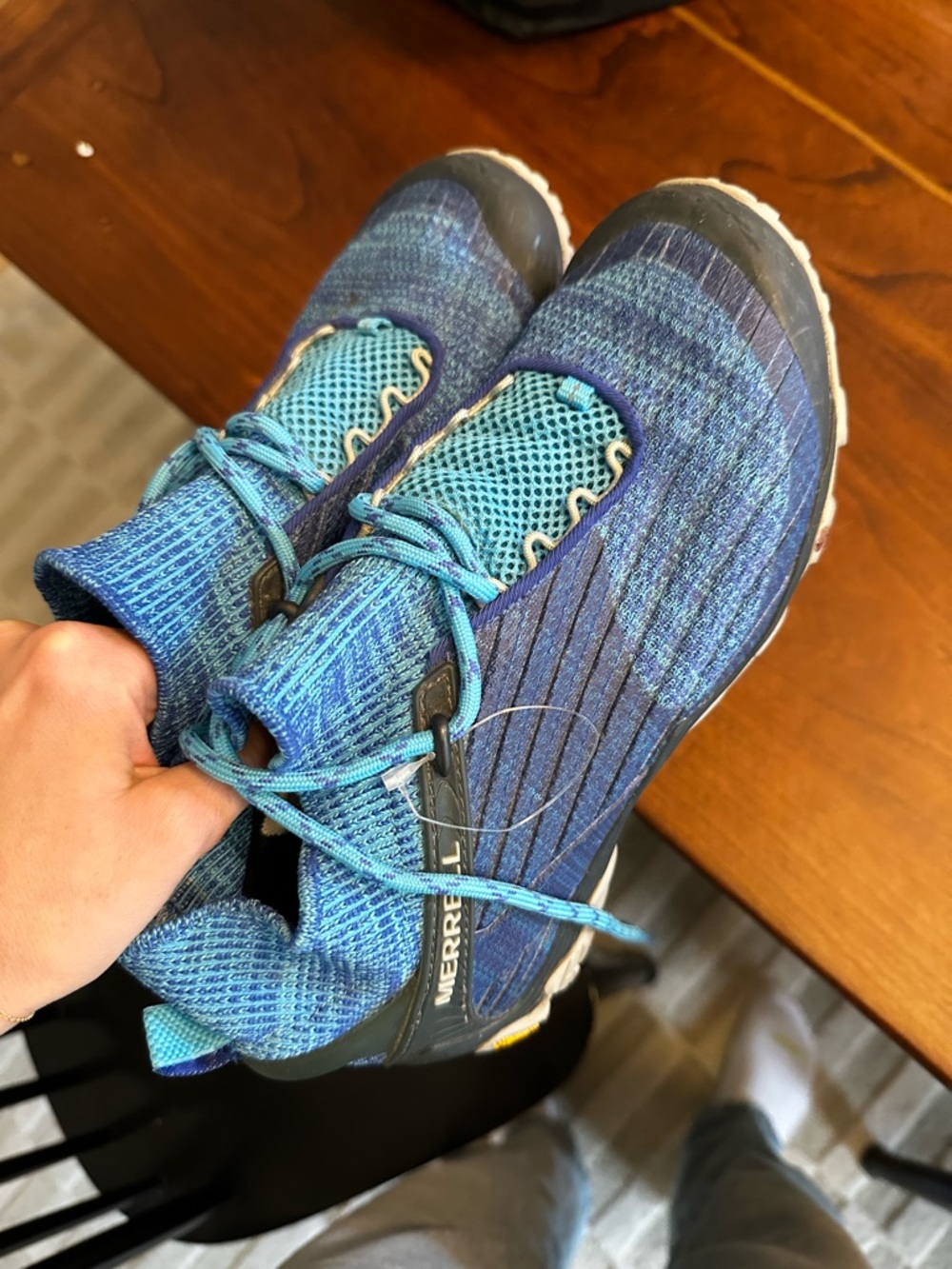 Merrell Blue Knit Women's Trail Slip-On Sneakers